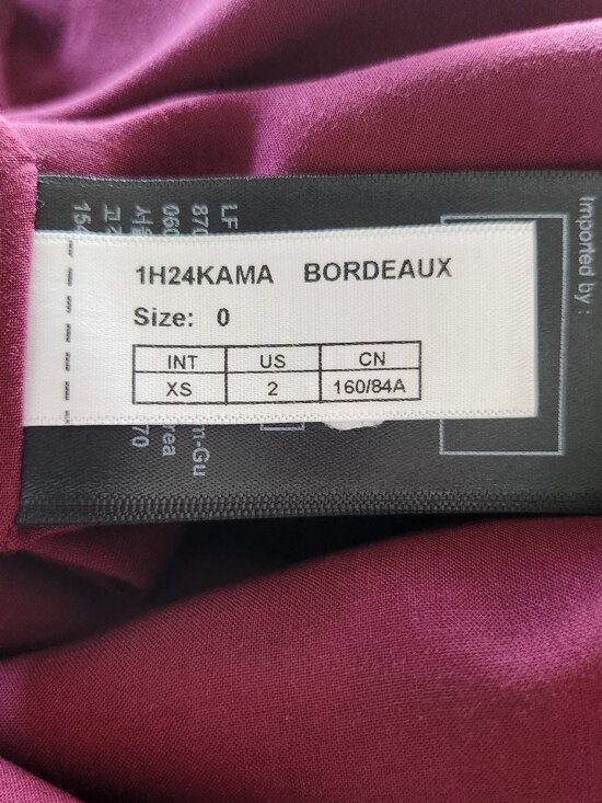 Ba&sh Robe Kama in Bordoax silk/viscose a-line textured flowy Dress Sz 2 - Picture 10 of 16